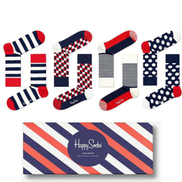 HAPPY SOCKS HAPPY SOCKS UNISEX CARAPE  4-PACK CLASSIC NAVY SOCKS GIFT SET UNISEX