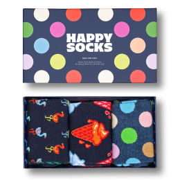 HAPPY SOCKS CARAPE 3-PACK NAVY SOCKS GIFT SET UNISEX