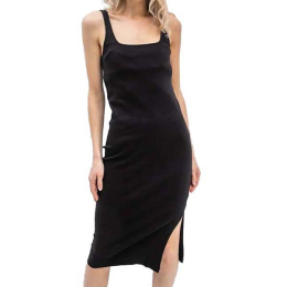 CALVIN KLEIN ZENSKA HALJINA LEATHER PATCH RIB LONG DRESS ZA ŽENE