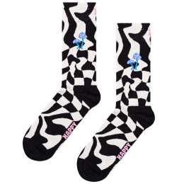 HAPPY SOCKS HAPPY SOCKS UNISEX CARAPE DISTORTED CHECK SOCK UNISEX