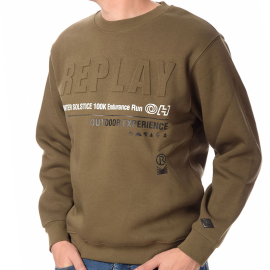 REPLAY DUKS GARMENT DYED ORGANIC COTTON FLEECE ZA MUŠKARCE